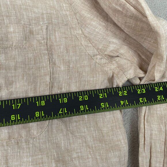 Porten & Ash Women's 100% Linen Long Sleeve Shirt Size XL Beige - Picture 5 of 14